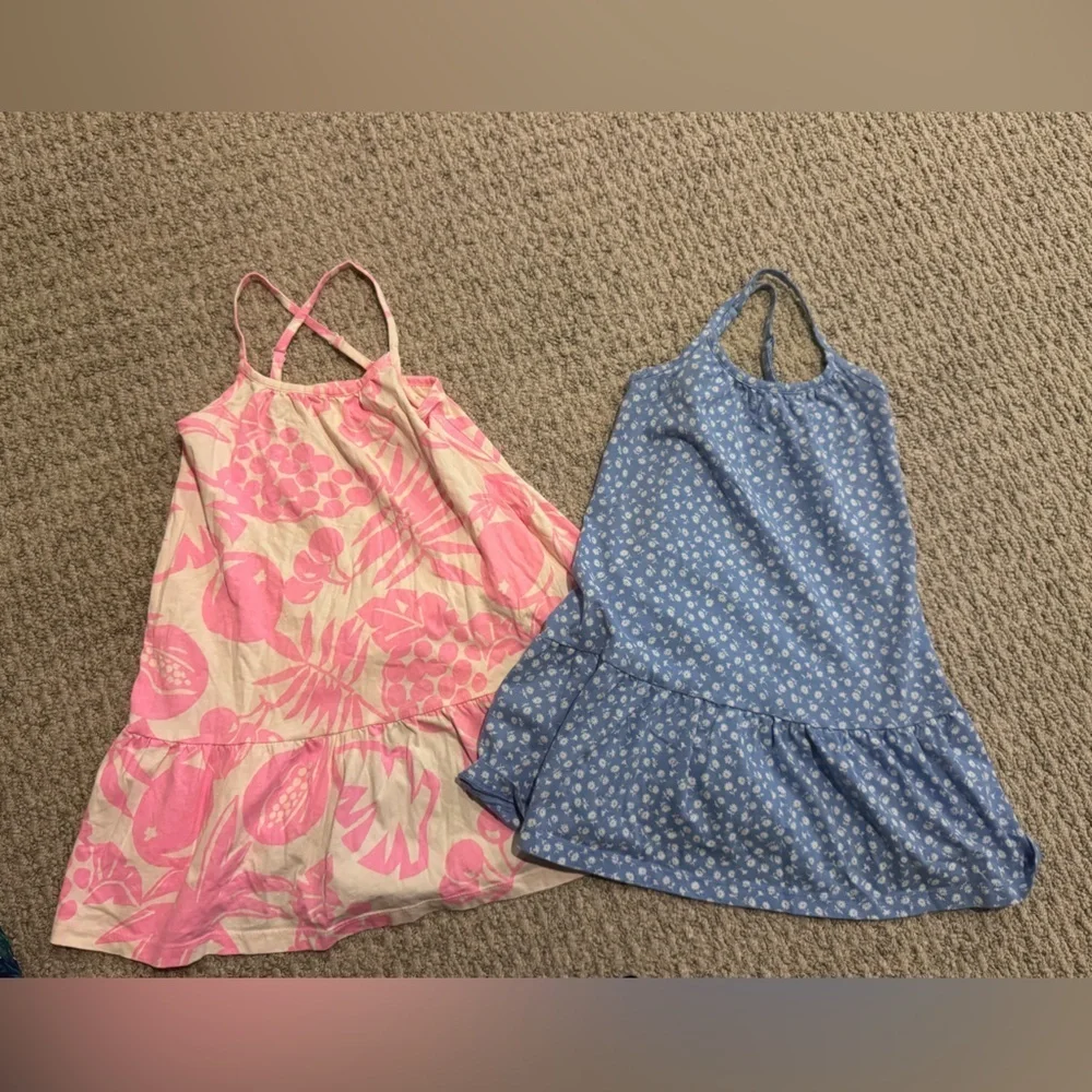 GAP Pink Floral Sundress & Blue Daisy Halter Dress - Girls